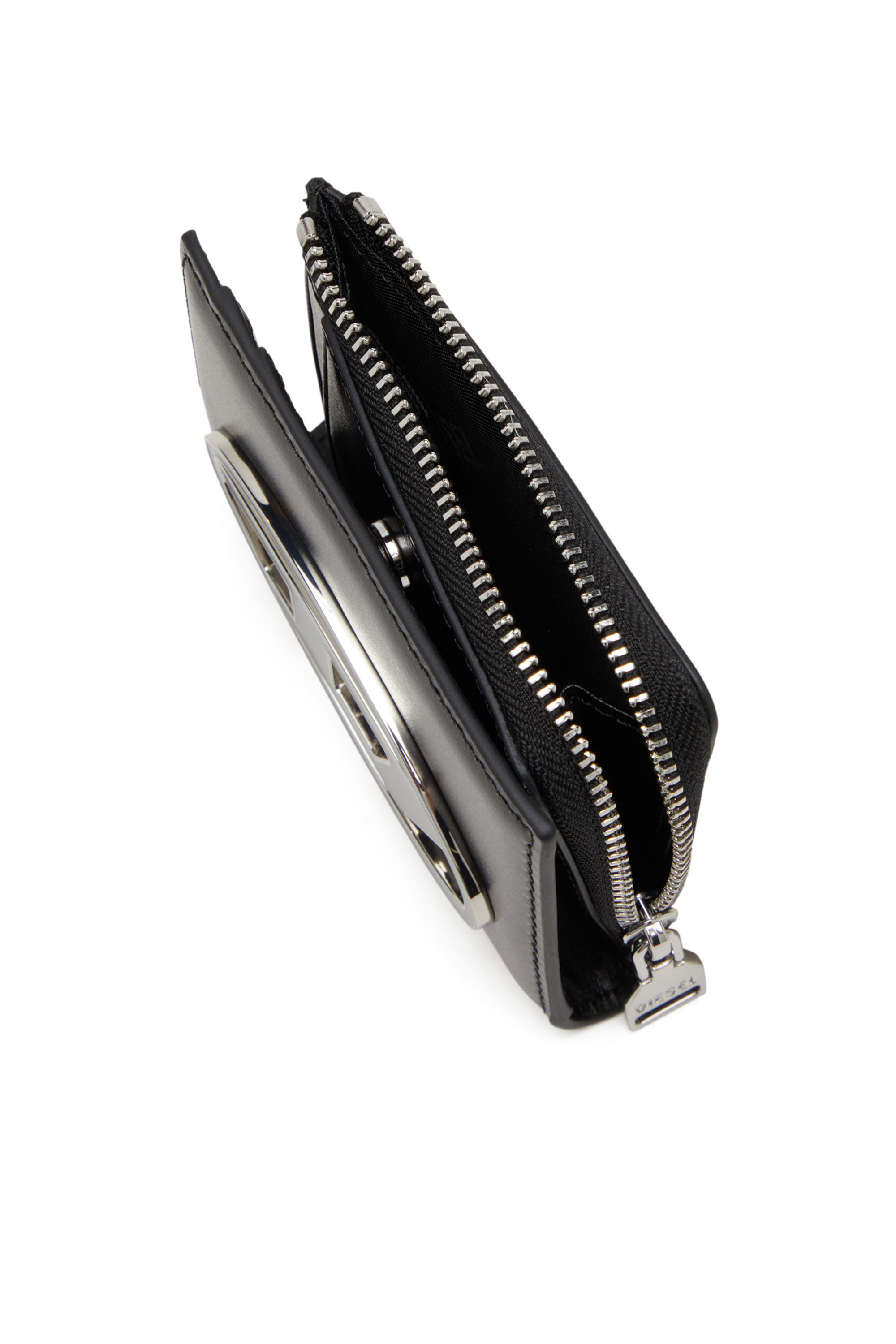 Diesel - 1DR CARD HOLDER ZIP L, Damen Bifold-Kartenetui aus Nappaleder in Schwarz - 4