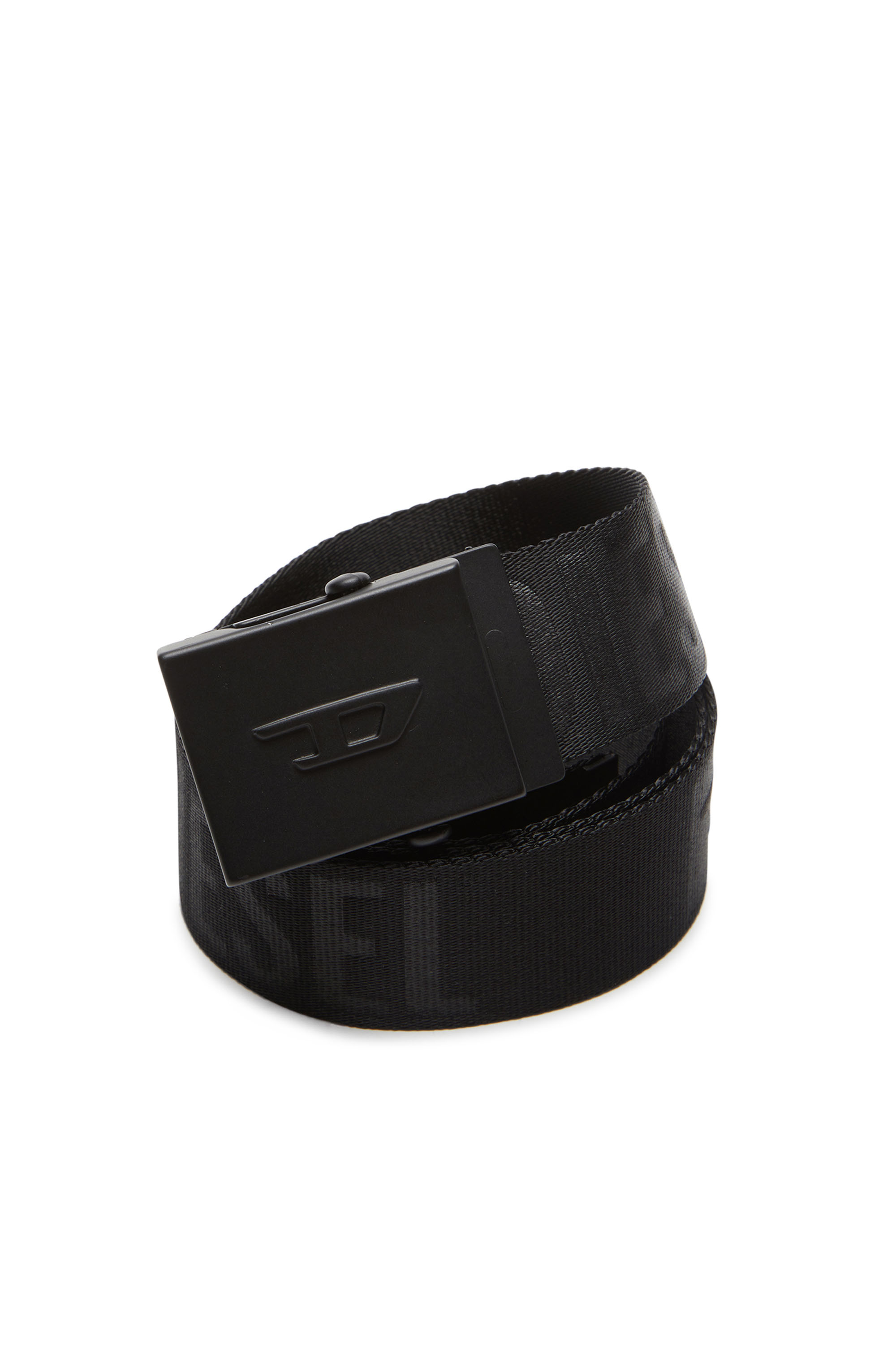 Diesel - B-DIESEL IND-TAPE, Herren Bandgürtel mit Logo-Prägung in Schwarz - 3