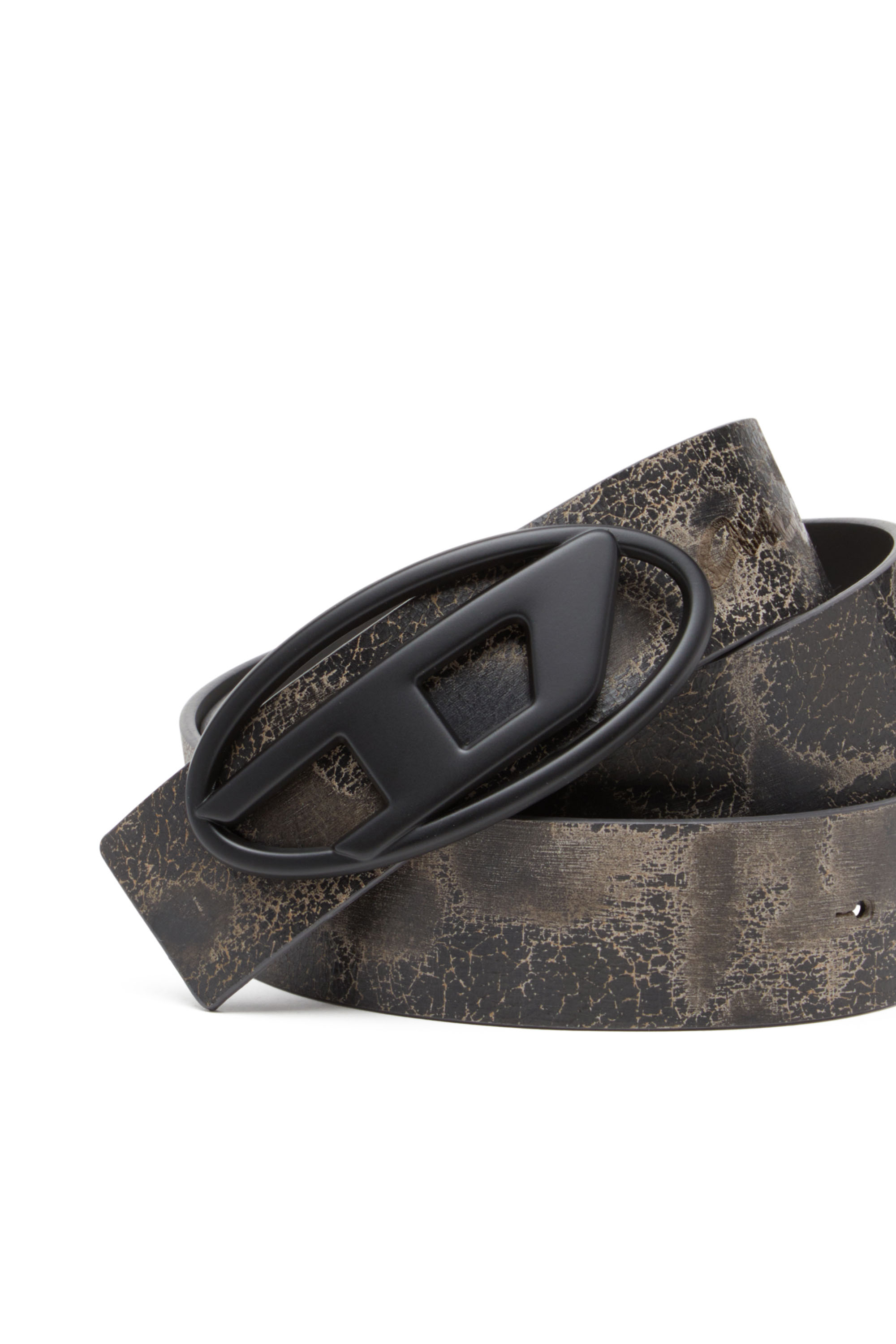 Diesel - B-1DR REV DD, Unisex 4cm Wendbarer Gürtel aus behandeltem Leder in Braun/Schwarz - 3
