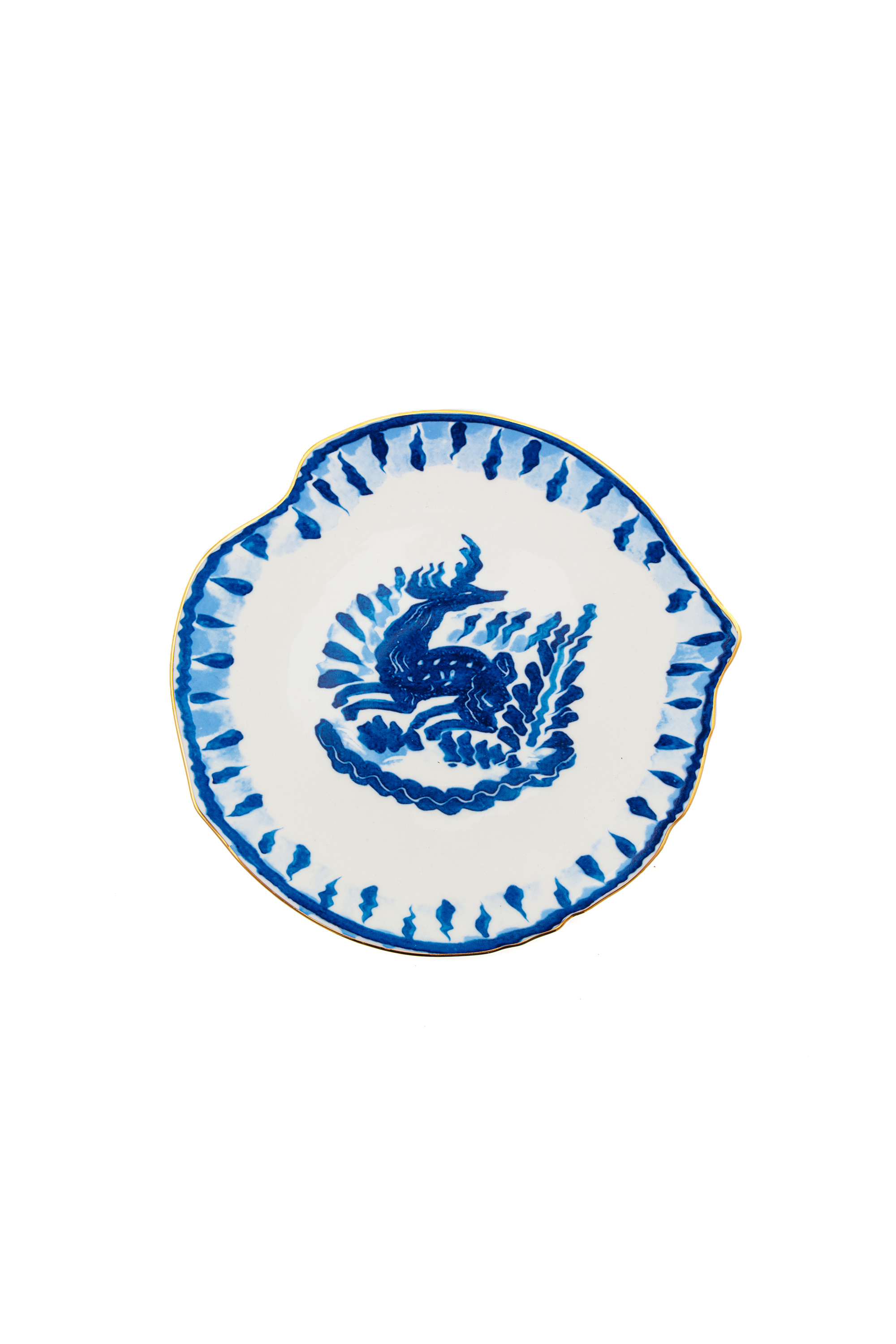 Diesel - 11230 DESSERT PLATE IN PORCELAIN "CLASSI, Unisex Dessertteller aus Porzellan in Weiss/Blau - 1