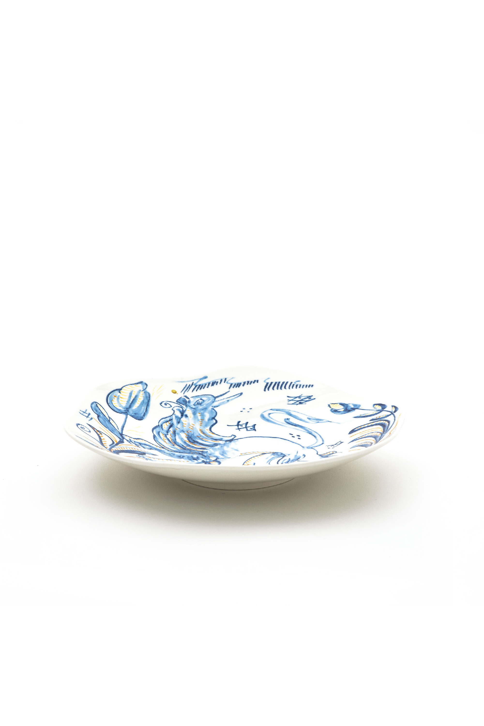 Diesel - 11225 SOUP PLATE IN PORCELAIN "CLASSIC O, Unisex Suppenteller aus Porzellan in Weiss/Blau - 3