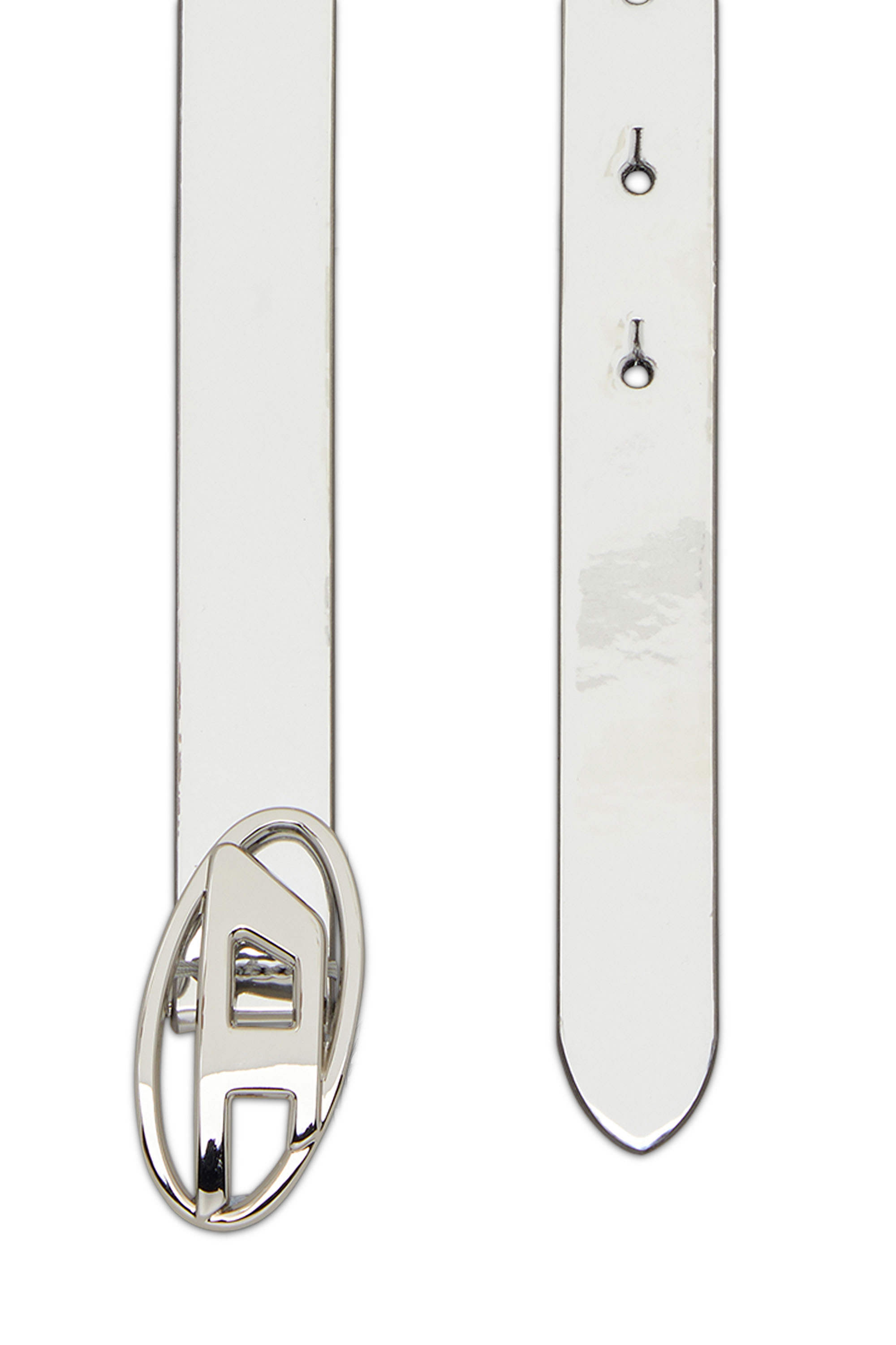 Diesel - B-1DR 20, Damen 2cm Schmaler Metallic-Gürtel in Weiß - 2