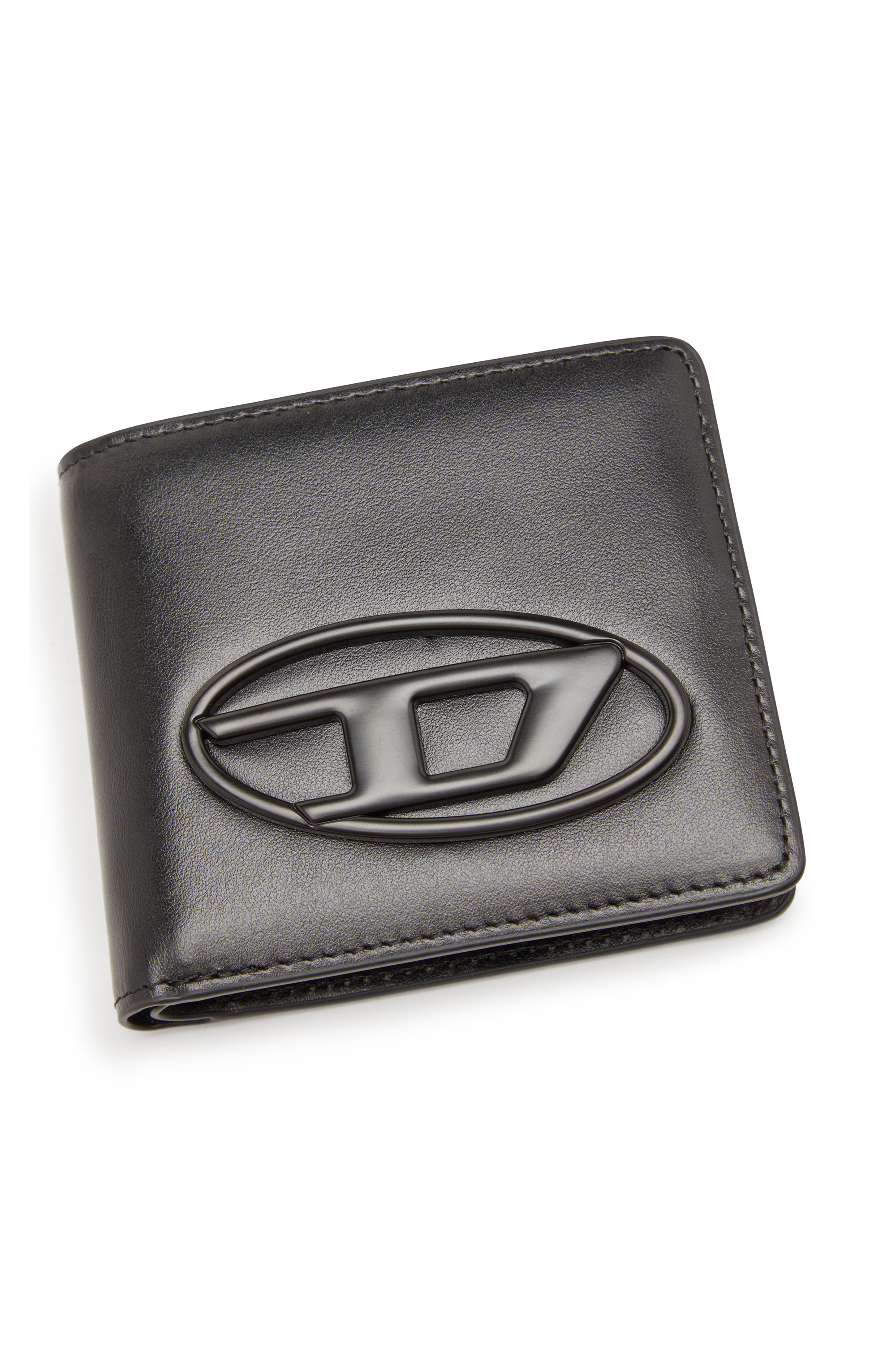 Diesel - HOLI-D BI FOLD COIN S 3D, Unisex Bifold-Portemonnaie aus gleder in Schwarz - 4
