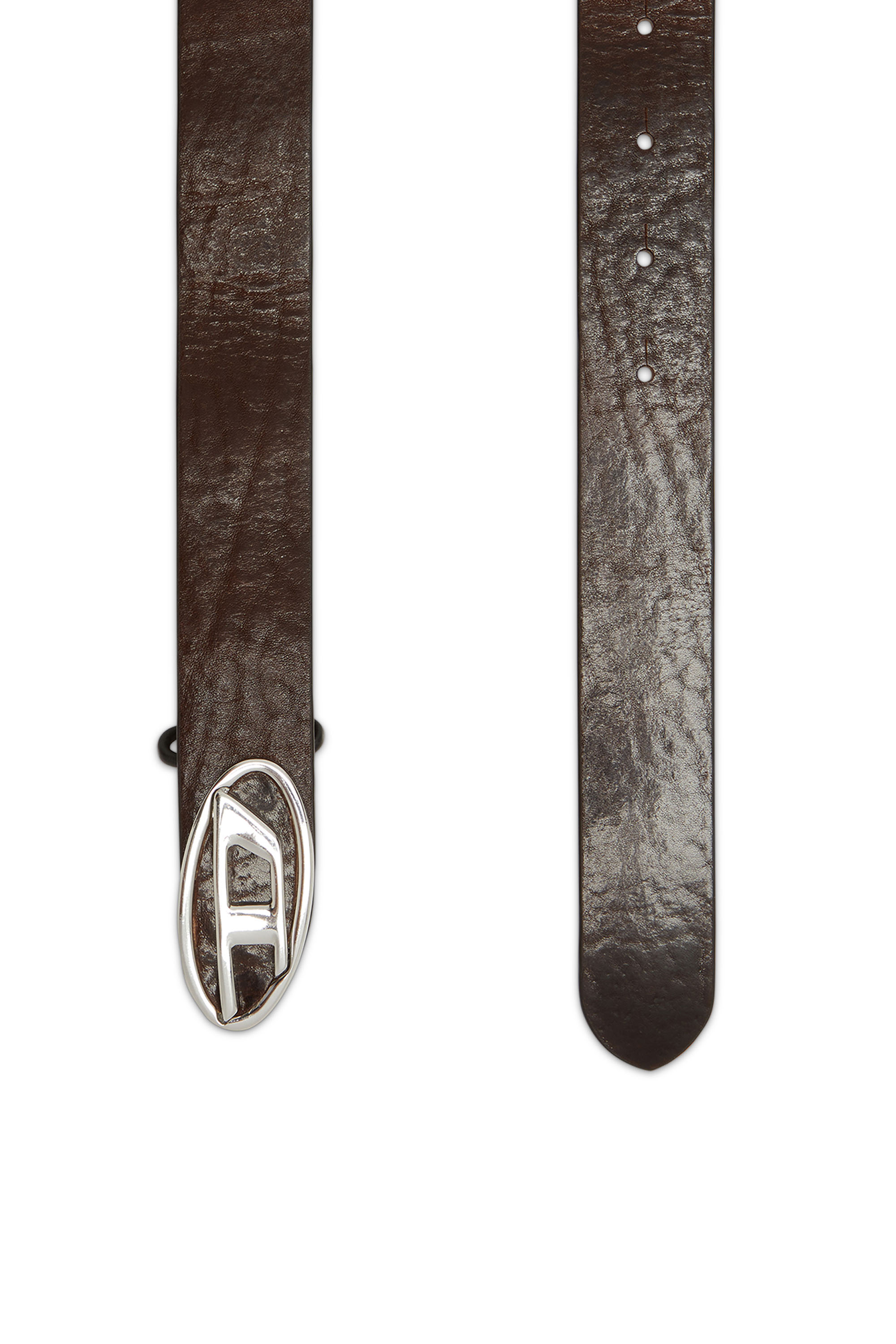 Diesel - B-1DR-LAYER, Herren 2.9cm Gürtel aus Leder zum mit Oval D-Logo in Dunkelbraun - 2