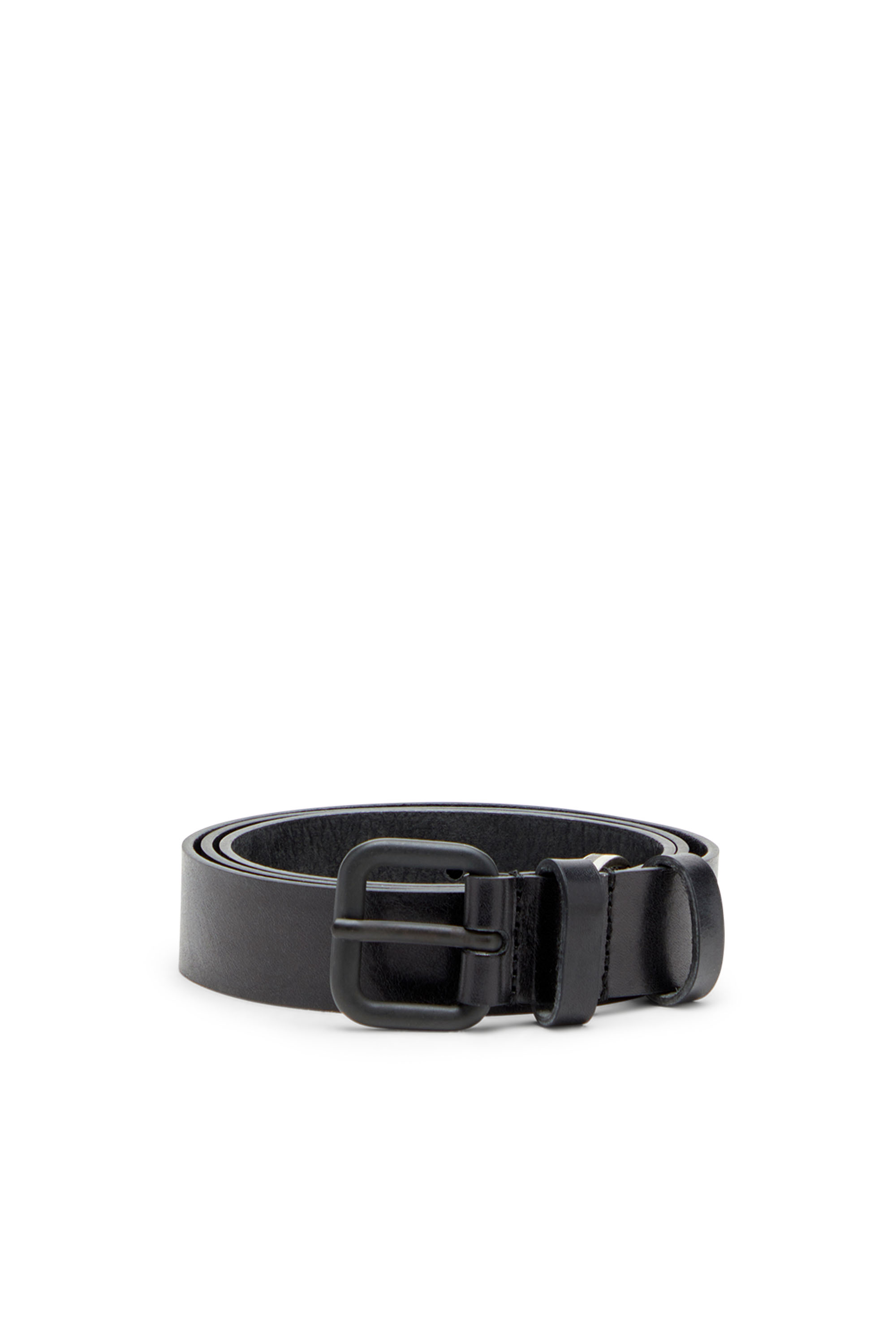 Diesel - B-INLAY, Unisex 2.9cm Gürtel aus Leder mit oval D-Logo in Schwarz - 2