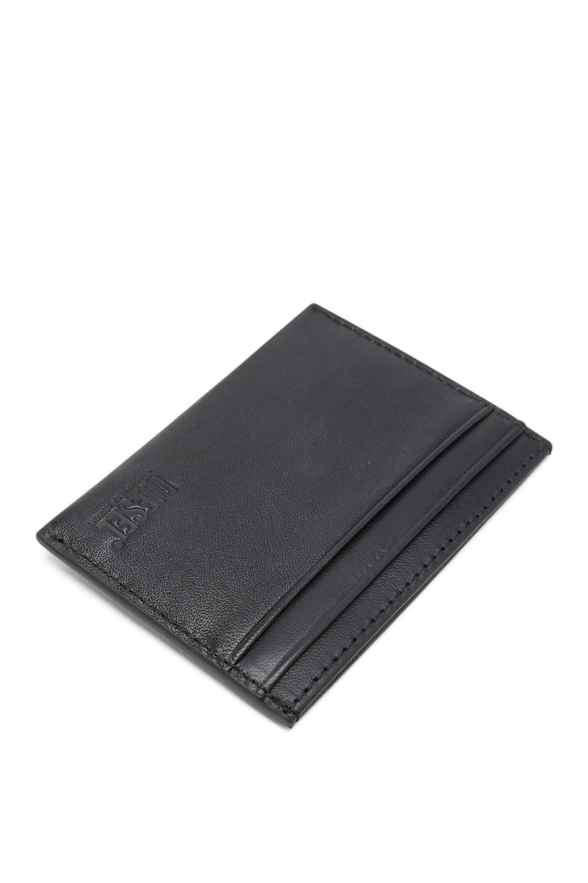 Diesel - DSL 3D EASY CARD HOLDER, Herren Kartenetui aus Leder mit Logo-Prägung in Schwarz - 3